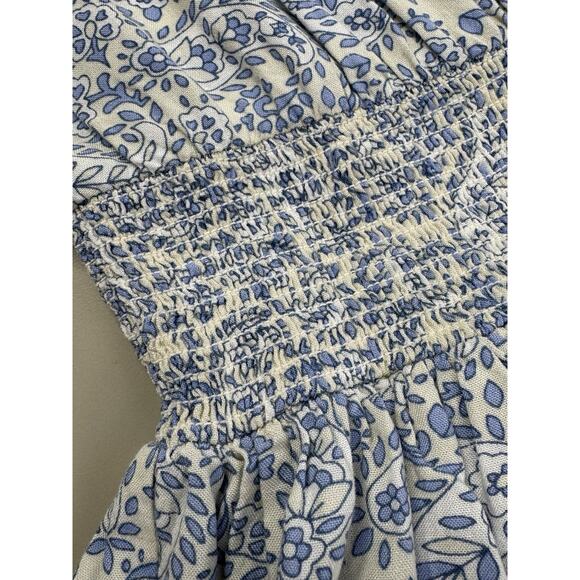 Patrons Of Peace Women Dress M Blue Paisley Tiered Midi Peasant Boho Cottagecore - Picture 9 of 16